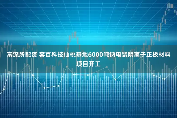 富深所配资 容百科技仙桃基地6000吨钠电聚阴离子正极材料项目开工